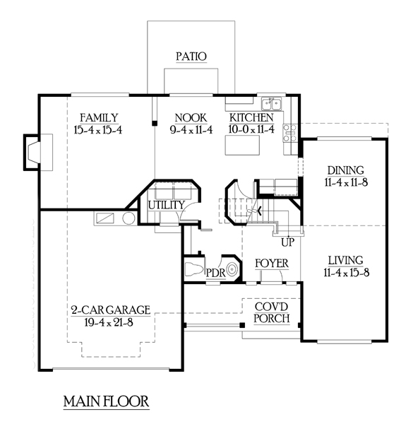 First Floor Plan of Traditional   House Plan 87506