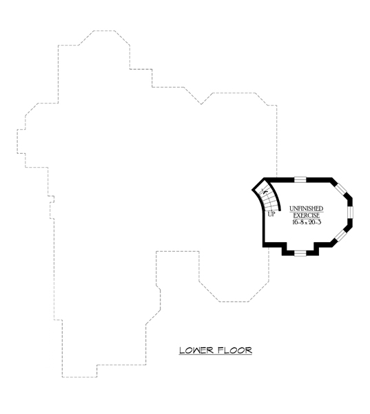 Lower Floor Plan of Luxury   Victorian   House Plan 87604