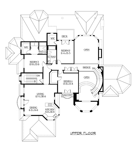 Second Floor Plan of Luxury   Victorian   House Plan 87604