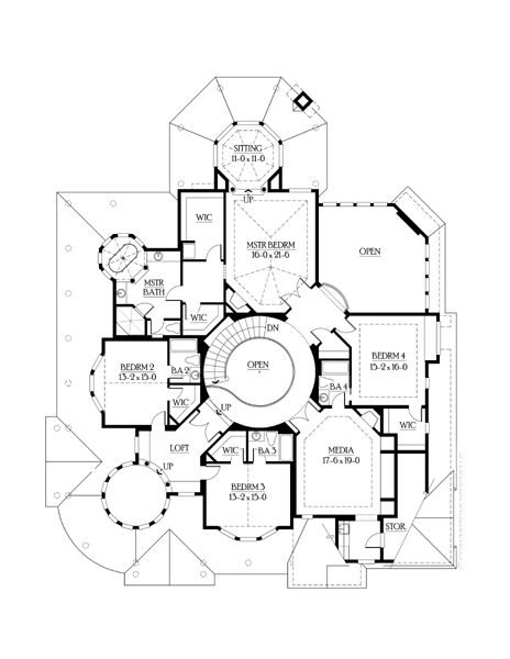 Second Floor Plan of Farmhouse  Luxury   Victorian   House Plan 87609