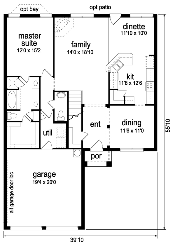 First Floor Plan of European   House Plan 87914