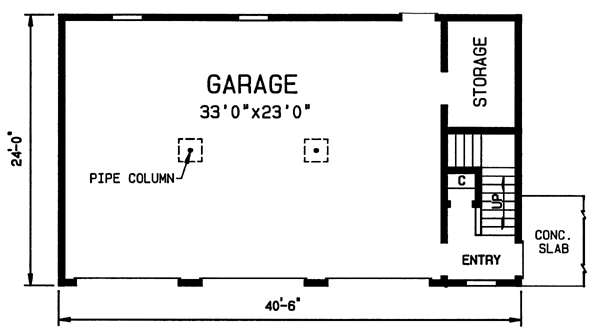 First Floor Plan of Country   Garage Plan 89761