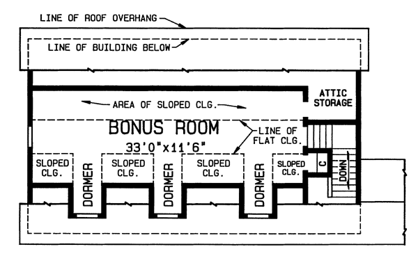 Second Floor Plan of Country   Garage Plan 89761