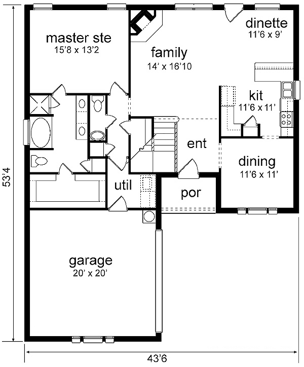 First Floor Plan of European   House Plan 89830