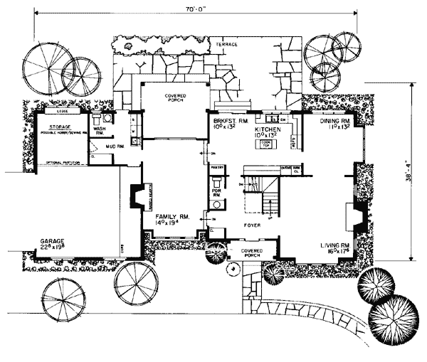 First Floor Plan of European   Tudor   House Plan 90295
