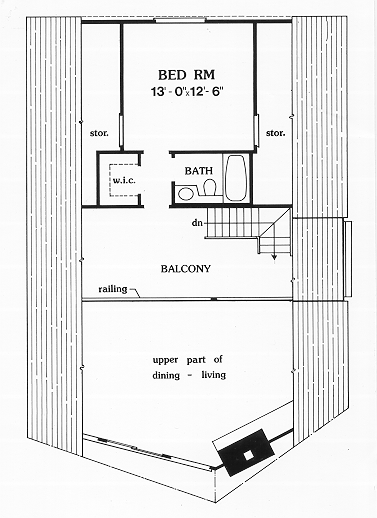 Second Floor Plan of A-Frame   Cabin   Contemporary   Vacation   House Plan 90603