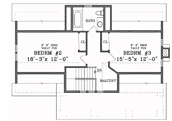 Second Floor Plan of Bungalow   Cottage   Craftsman   Farmhouse  Hillside   Vacation   House Plan 90625
