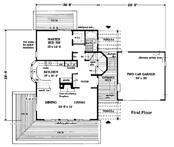 First Floor Plan of Country   Farmhouse  House Plan 90685