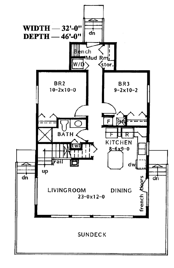 First Floor Plan of Cabin   Contemporary   House Plan 90995
