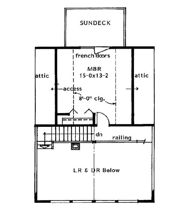 Second Floor Plan of Cabin   Contemporary   House Plan 90995