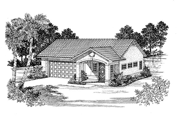 Elevation of Garage Plan 91246