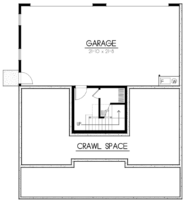 Lower Floor Plan of Bungalow   Craftsman   House Plan 91885