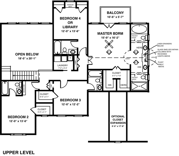 Second Floor Plan of Traditional   House Plan 92348