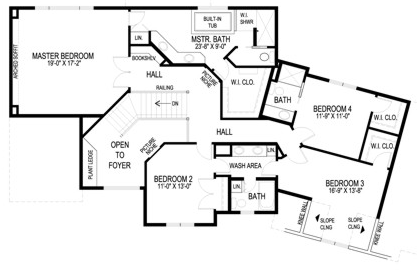 Second Floor Plan of Craftsman   House Plan 92393