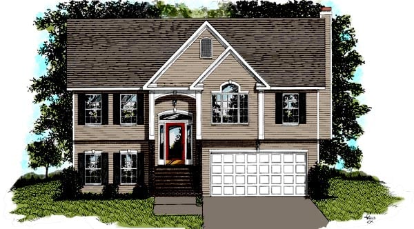 Elevation of Traditional   House Plan 92429
