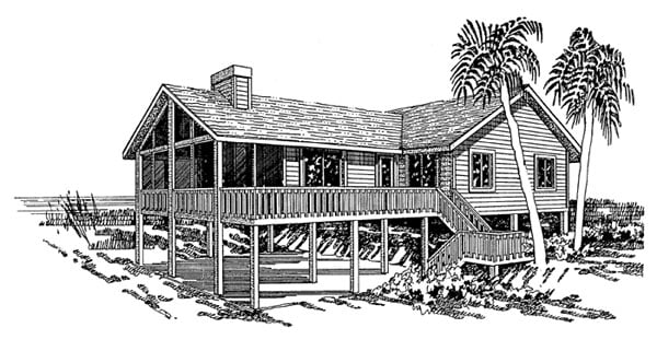 Elevation of Coastal   Ranch   House Plan 92803