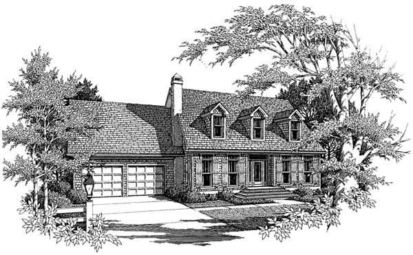 Elevation of Cape Cod   Country   House Plan 93411
