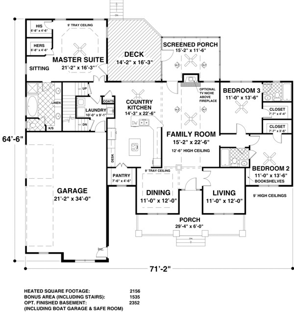 First Floor Plan of Craftsman   House Plan 93483