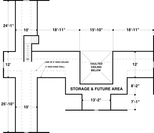 Second Floor Plan of Craftsman   House Plan 93483