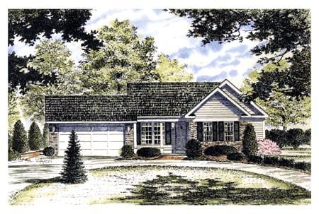 Elevation of Ranch   House Plan 94127