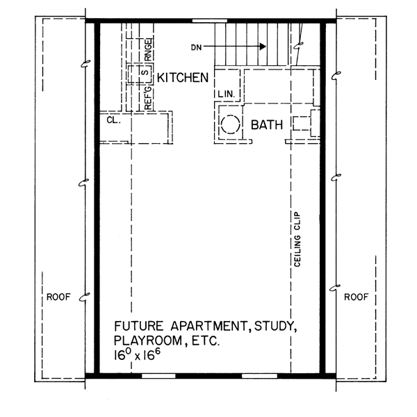 Second Floor Plan of Garage Plan 95281