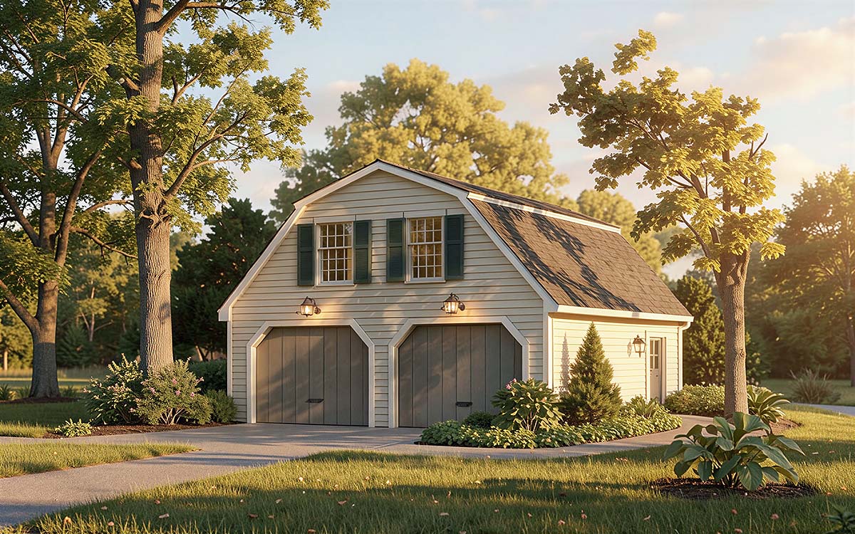 Elevation of Garage Plan 95281