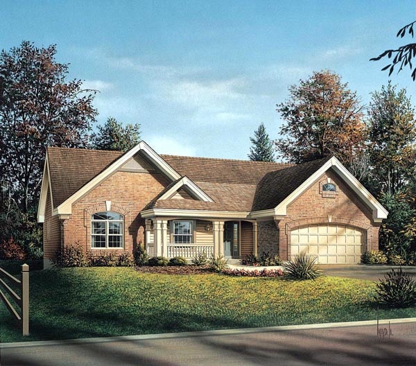Elevation of Craftsman   Ranch   Traditional   House Plan 95802