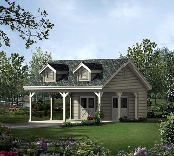 Elevation of Garage Plan 95927