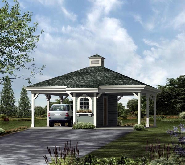 Elevation of Garage Plan 95928