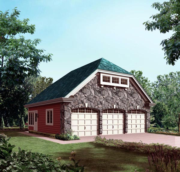 Elevation of Garage Plan 95934