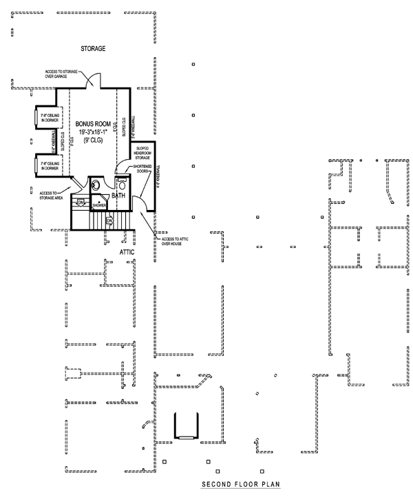 Second Floor Plan of Luxury   Tudor   House Plan 96884