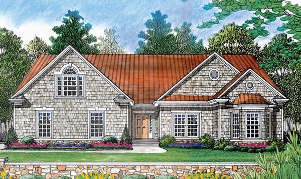 Elevation of Cottage   Craftsman   House Plan 96938