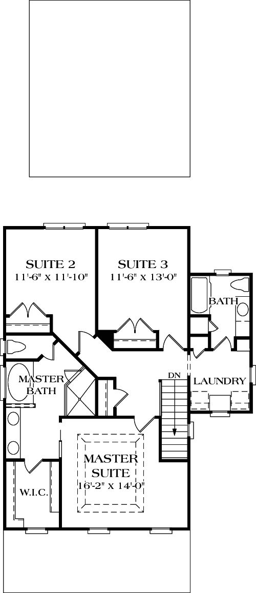 Second Floor Plan of Cottage   Craftsman   House Plan 96957