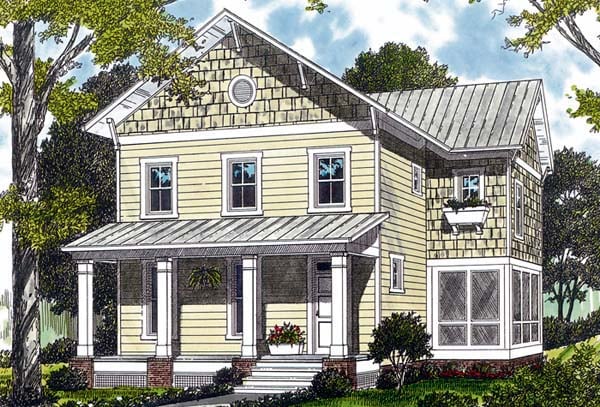 Elevation of Cottage   Craftsman   House Plan 96957