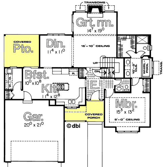 First Floor Plan of Country   House Plan 97967