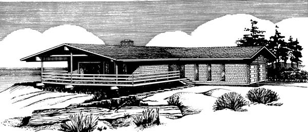 Elevation of Ranch   Southwest   House Plan 98379