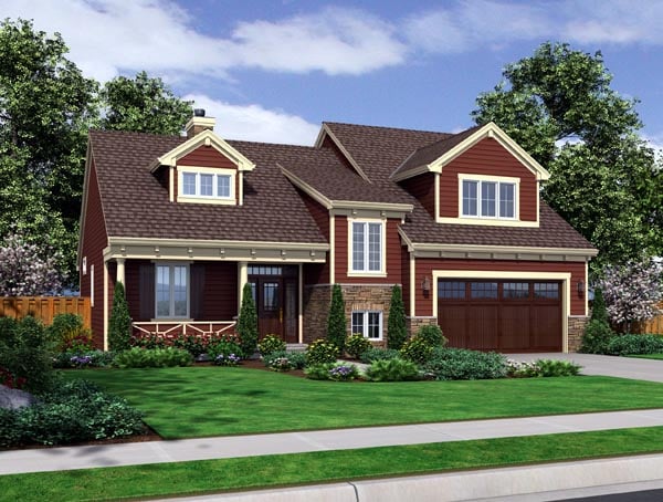 Elevation of Craftsman   House Plan 98633