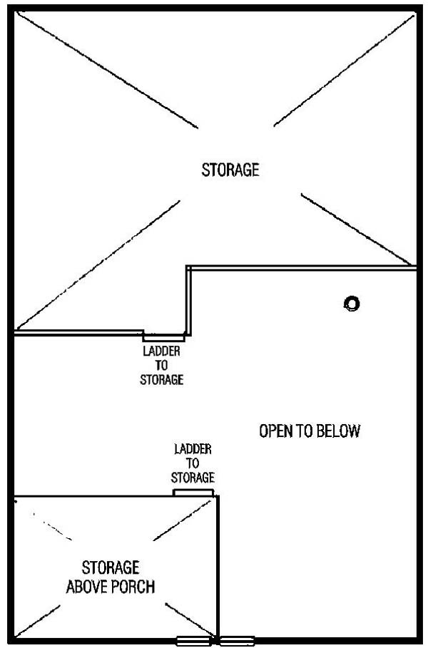 Second Floor Plan of Cabin   Narrow Lot   Vacation   House Plan 98711