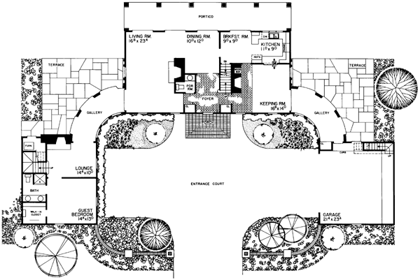 First Floor Plan of Colonial   Country   House Plan 99236