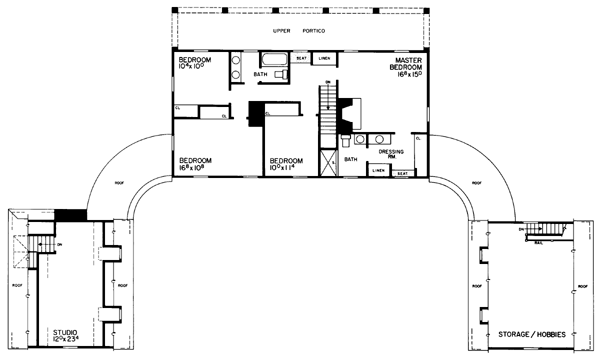 Second Floor Plan of Colonial   Country   House Plan 99236