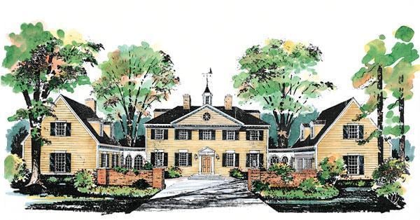 Elevation of Colonial   Country   House Plan 99236