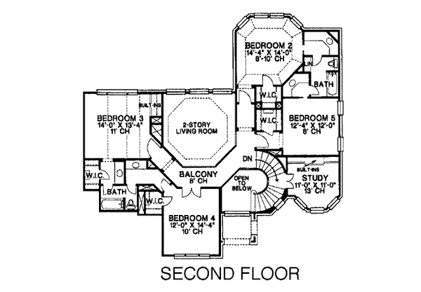 Second Floor Plan of Victorian   House Plan 99472