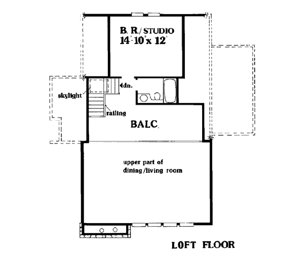 Second Floor Plan of Coastal   Contemporary   Vacation   House Plan 99645
