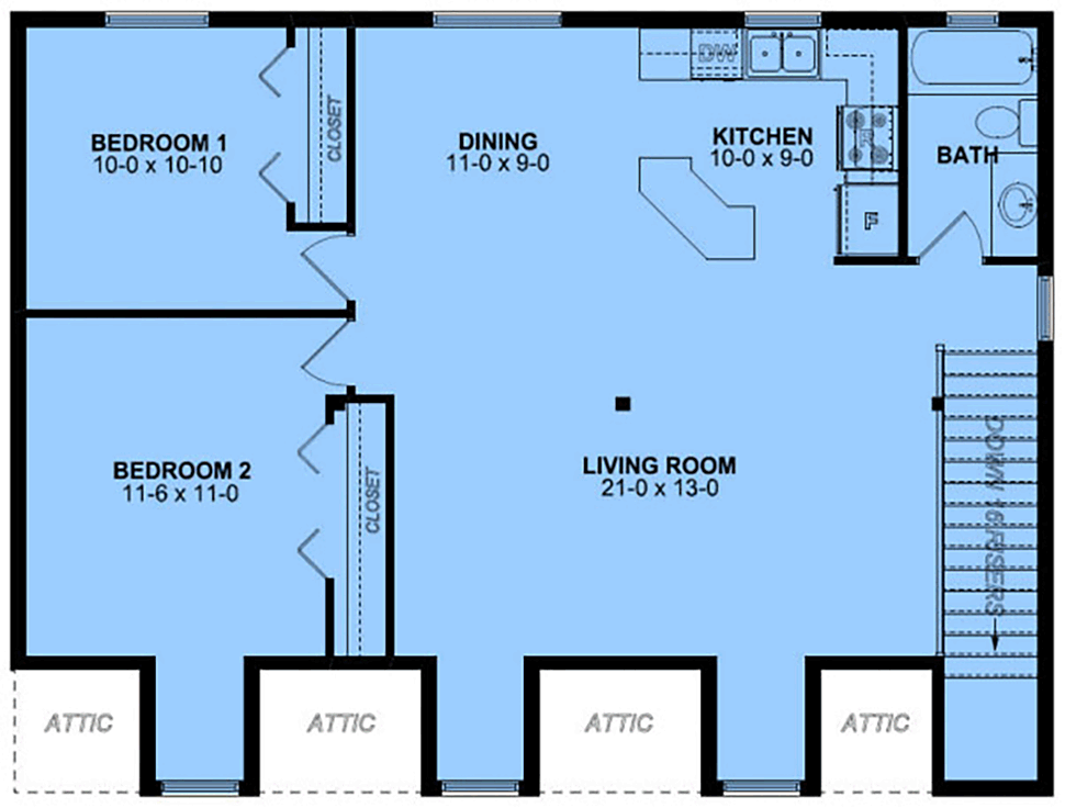 Second Floor Plan of Garage Plan 99939