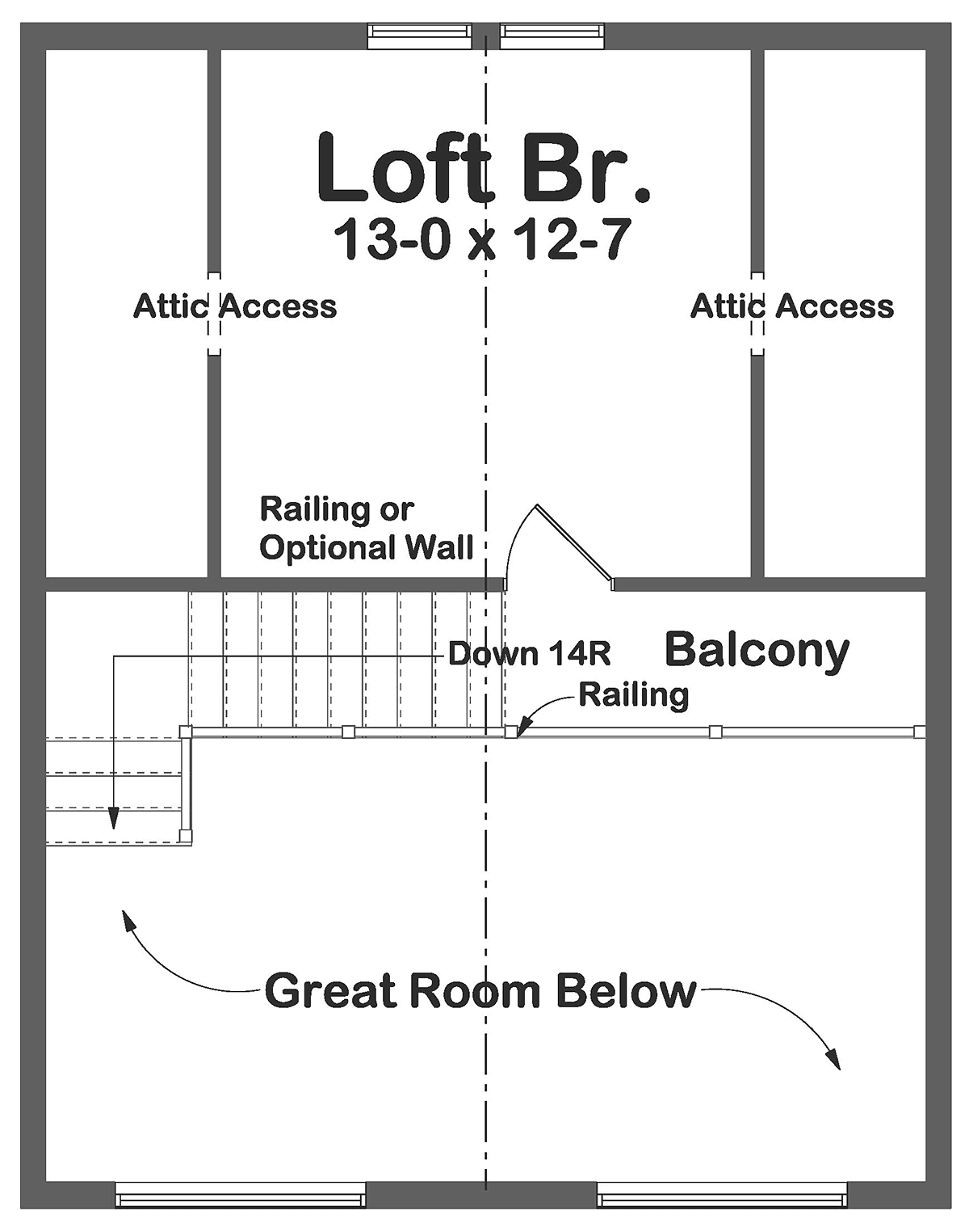 Second Floor Plan of Cabin   Contemporary   Narrow Lot   House Plan 99953