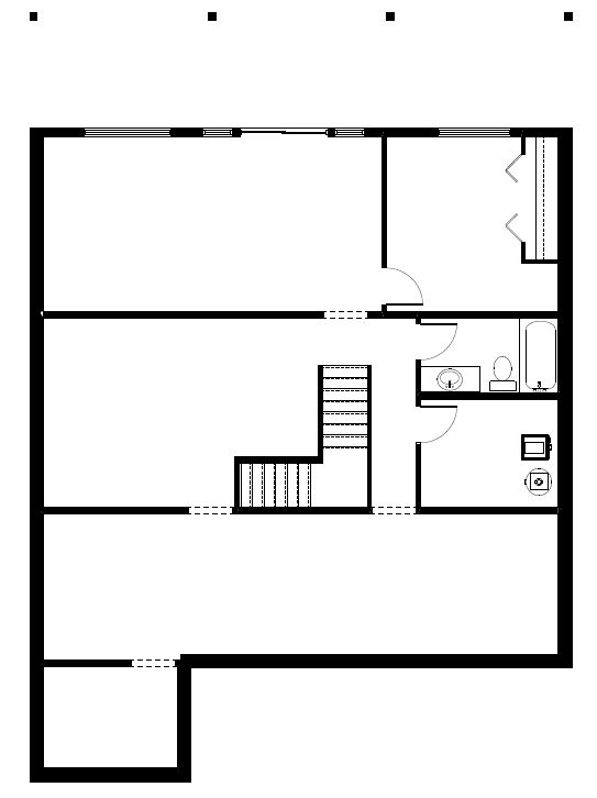 Lower Floor Plan of Hillside   House Plan 99970