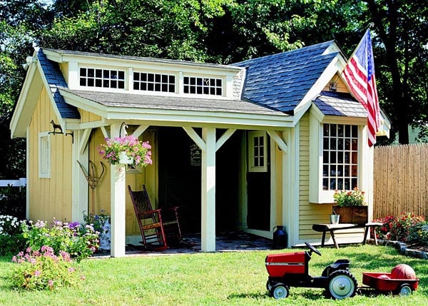 Pretty Porch Shed – Yard and Garden Shed Plan 501940