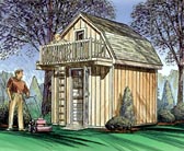 Storage Shed with Playhouse Loft

