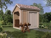 Storage Shed with Log Bin
