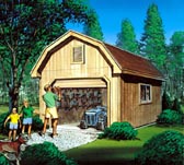 Barn Storage Shed with Overhead Door
